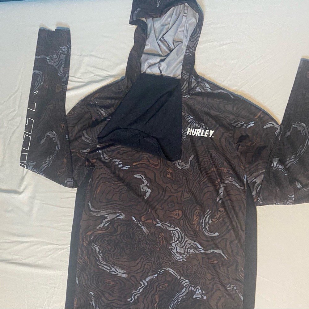 Hurley Black and Brown Patterned Hoodie